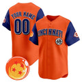 Custom Cincinnati Reds x Dragon Ball Royal Orange JEROMEN Vapor Premier Limited Jersey - All Stitched