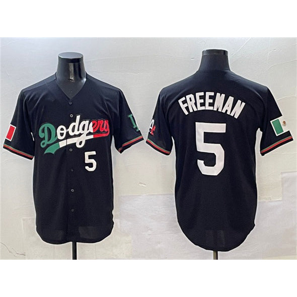 Los Angeles Dodgers #5 Freddie Freeman Black JEROMEN Mexico Flag Limited Stitched Jersey