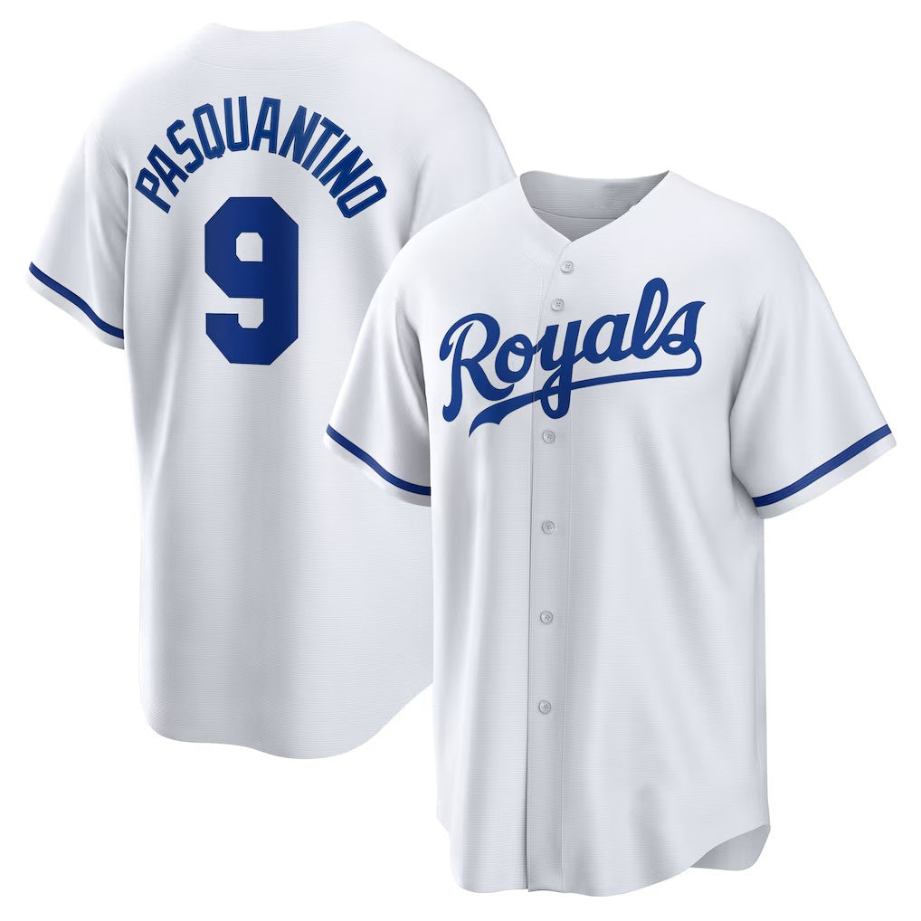 Kansas City Royals #9 Vinnie Pasquantino White JEROMEN Home Replica Jersey