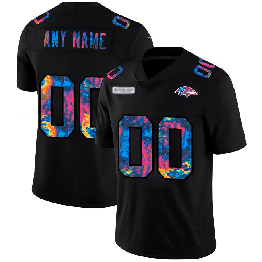 Custom B.Ravens Multi-Color Black JEROMEN 2020 Crucial Catch Vapor Untouchable Limited Jersey