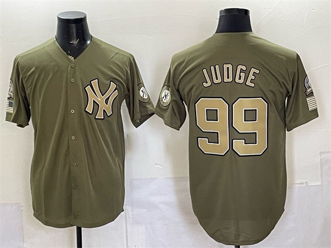 New York Yankees #99 Aaron Judge Olive JEROMEN 2026 Armed Forces Day Stitched Jersey