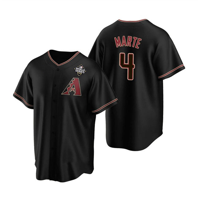 Arizona Diamondbacks #4 Ketel Marte Black JEROMEN 2023 World Series Cool Base Stitched Jersey