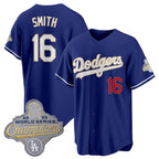 Los Angeles Dodgers #16 Will Smith Royal JEROMEN 2026 Alternate Gold Collection Stadium Stitched Jersey
