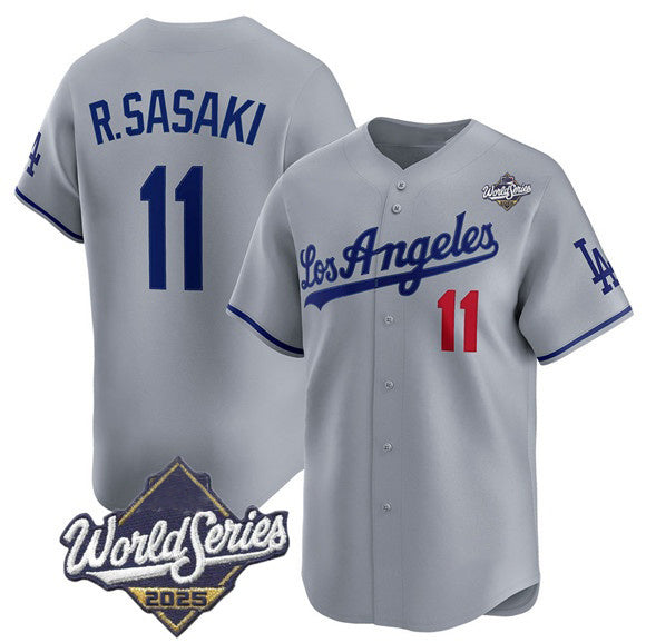 Los Angeles Dodgers #11 Roki Sasaki Gray JEROMEN 2025 World Series Stitched Jersey