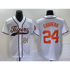 Detroit Tigers #24 Miguel Cabrera Number White JEROMEN Cool Base Stitched Jersey