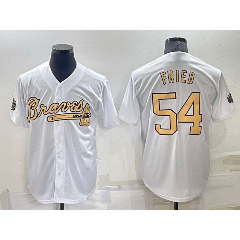 Atlanta Braves #54 Max Fried White JEROMEN 2022 All Star Stitched Cool Base Jersey