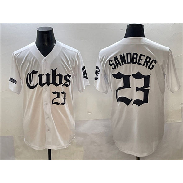 Chicago Cubs #23 Ryne Sandberg White JEROMEN 'Gothic North Side Edition' Vapor Premier Limited Stitched Jersey