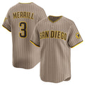 San Diego Padres #3 Jackson Merrill Tan JEROMEN 2024 Alternate Limited Stitched Jersey