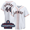 Houston Astros #44 Yordan Alvarez White JEROMEN 2022 World Series Champions Home Stitched Jersey