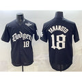 Los Angeles Dodgers #18 Yoshinobu Yamamoto Black JEROMEN 2025 LA Gothic Style With 2025 World Series Patch Vapor Premier Limited Stitched Jersey
