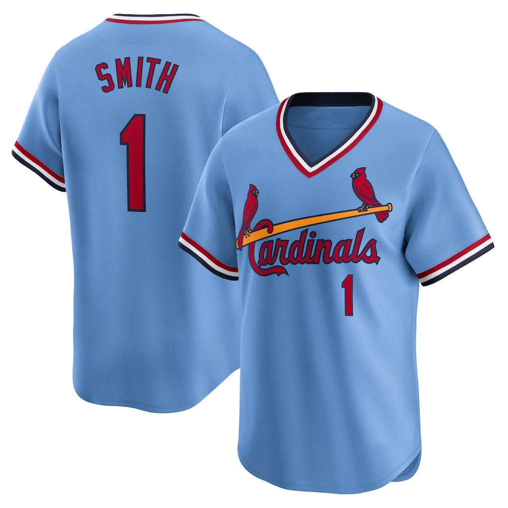 St. Louis Cardinals #1 Ozzie Smith Royal JEROMEN Throwback Cooperstown Limited Jersey