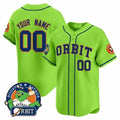 Custom Houston Astros Orbit Patch Green JEROMEN Vapor Premier Limited Jersey ¨C All Stitched