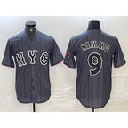 New York Mets #9 Brandon Nimmo Gray JEROMEN 2024 City Connect Cool Base Stitched Jersey
