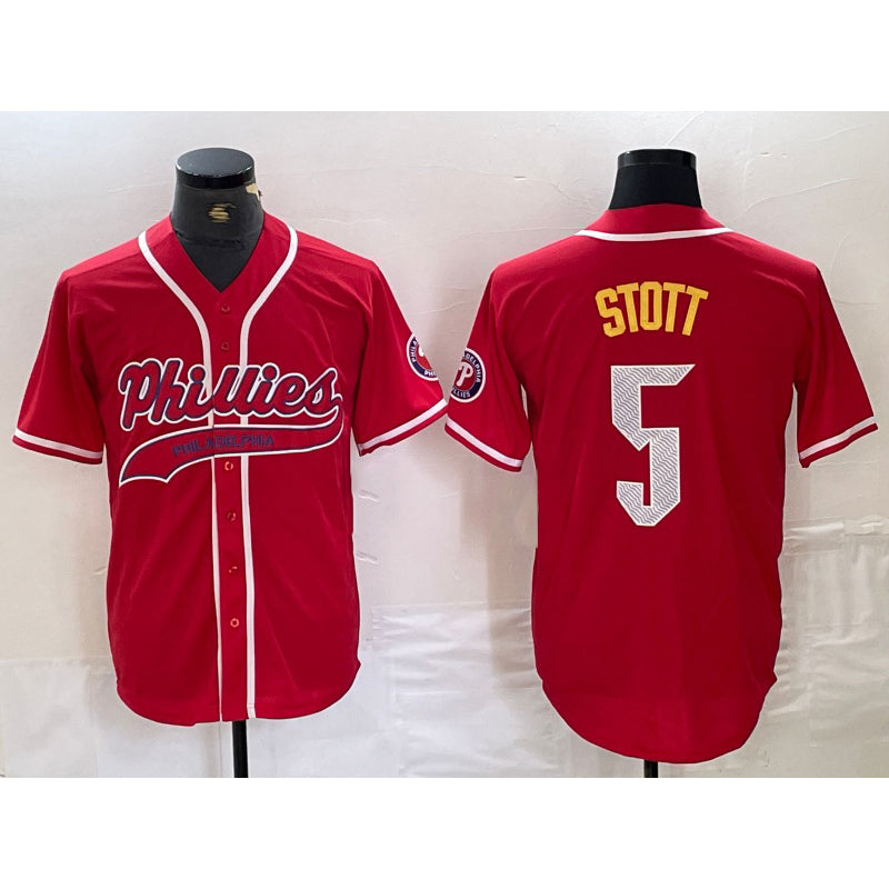 Philadelphia Phillies #5 Bryson Stott Red JEROMEN Cool Base Stitched Jersey