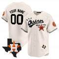 Custom Houston Astros Cactus Jack Style Vapor Premier Limited Jersey ¨C Stitched-Cream JEROMEN