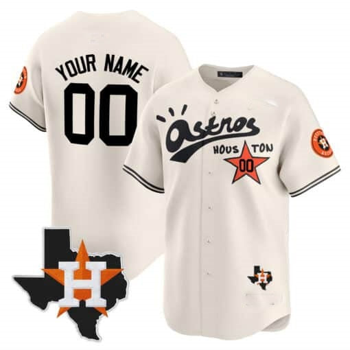 Custom Houston Astros Cactus Jack Style Vapor Premier Limited Jersey ¨C Stitched-Cream JEROMEN