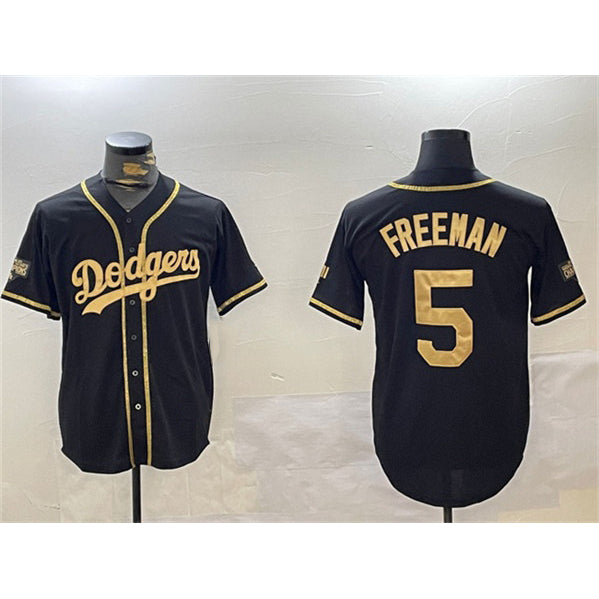 Los Angeles Dodgers #5 Freddie Freeman Black Gold JEROMEN 2024 World Series Champions Limited Stitched Jersey
