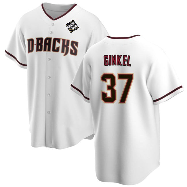Arizona Diamondbacks #37 Kevin Ginkel White JEROMEN 2023 World Series Cool Base Stitched Jersey