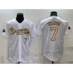 Atlanta Braves #7 Dansby Swanson White JEROMEN Number 2022 All Star Stitched Flex Base Jersey