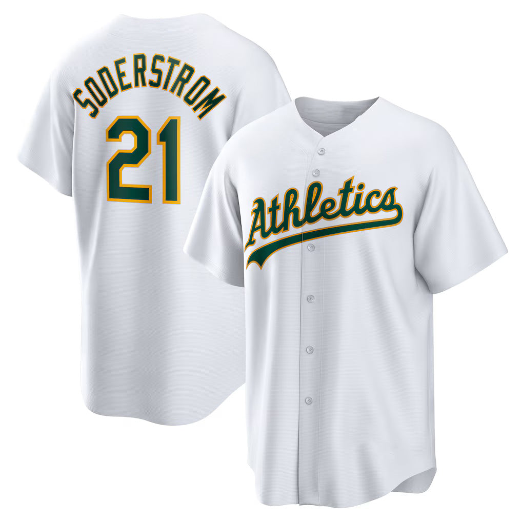 Oakland Athletics #21 Tyler Soderstrom White JEROMEN Home Replica Jersey 2