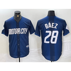 Detroit Tigers #28 Javier Baez 2024 Navy JEROMEN City Connect Cool Base Limited Stitched Jersey