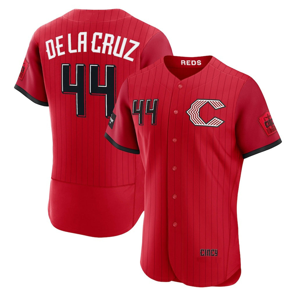 Cincinnati Reds #44 Elly De La Cruz Red JEROMEN 2026 City Connect Authentic Sponsor Patch Jersey