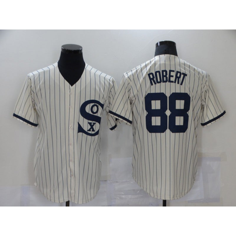 Chicago White Sox #88 Luis Robert 2021 Cream Navy JEROMEN Field of Dreams Name Flex Base Stitched Jersey