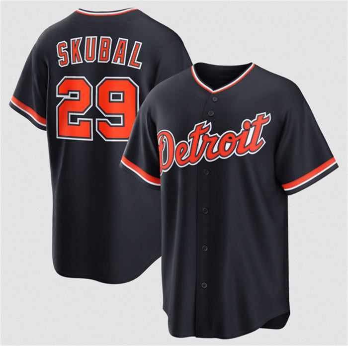 Detroit Tigers #29 Tarik Skubal Navy JEROMEN Alternate Stitched Jersey