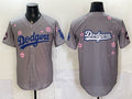 Los Angeles Dodgers Team Big Logo Grey JEROMEN 2025 Tokyo Series Limited Stitched Jersey