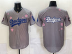 Los Angeles Dodgers Team Big Logo Grey JEROMEN 2025 Tokyo Series Limited Stitched Jersey