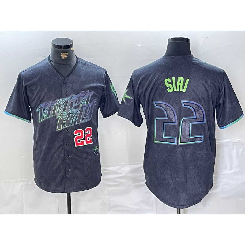 Tampa Bay Rays #22 Jose Siri Number Charcoal JEROMEN 2024 City Connect Limited Stitched Jerseys
