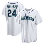Seattle Mariners #24 Ken Griffey Jr. White JEROMEN Retired Player Replica Jersey