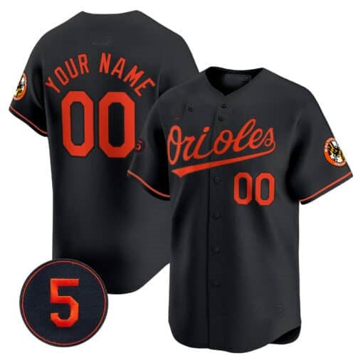 Custom Baltimore Orioles Robinson Patch Vapor Premier Limited Jersey ¨C Black 2 JEROMEN