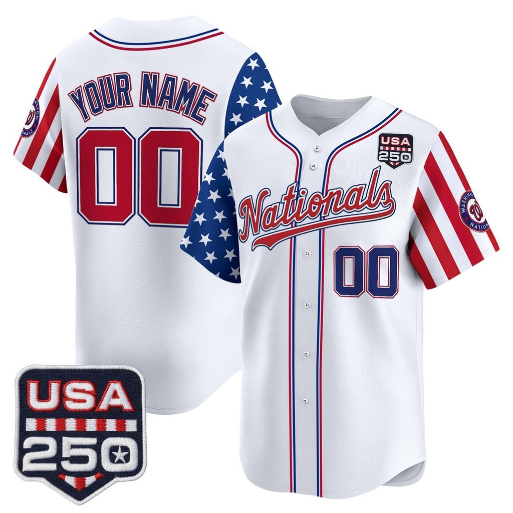 Custom Washington Nationals America 250 Edition Vapor Premier Limited White JEROMEN Stitched Jerseys