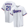 Texas Rangers #21 Jake Burger White JEROMEN Home Replica Jersey