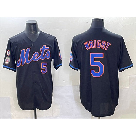 New York Mets #5 David Wright Black JEROMEN With Patch Limited Stitched Jersey