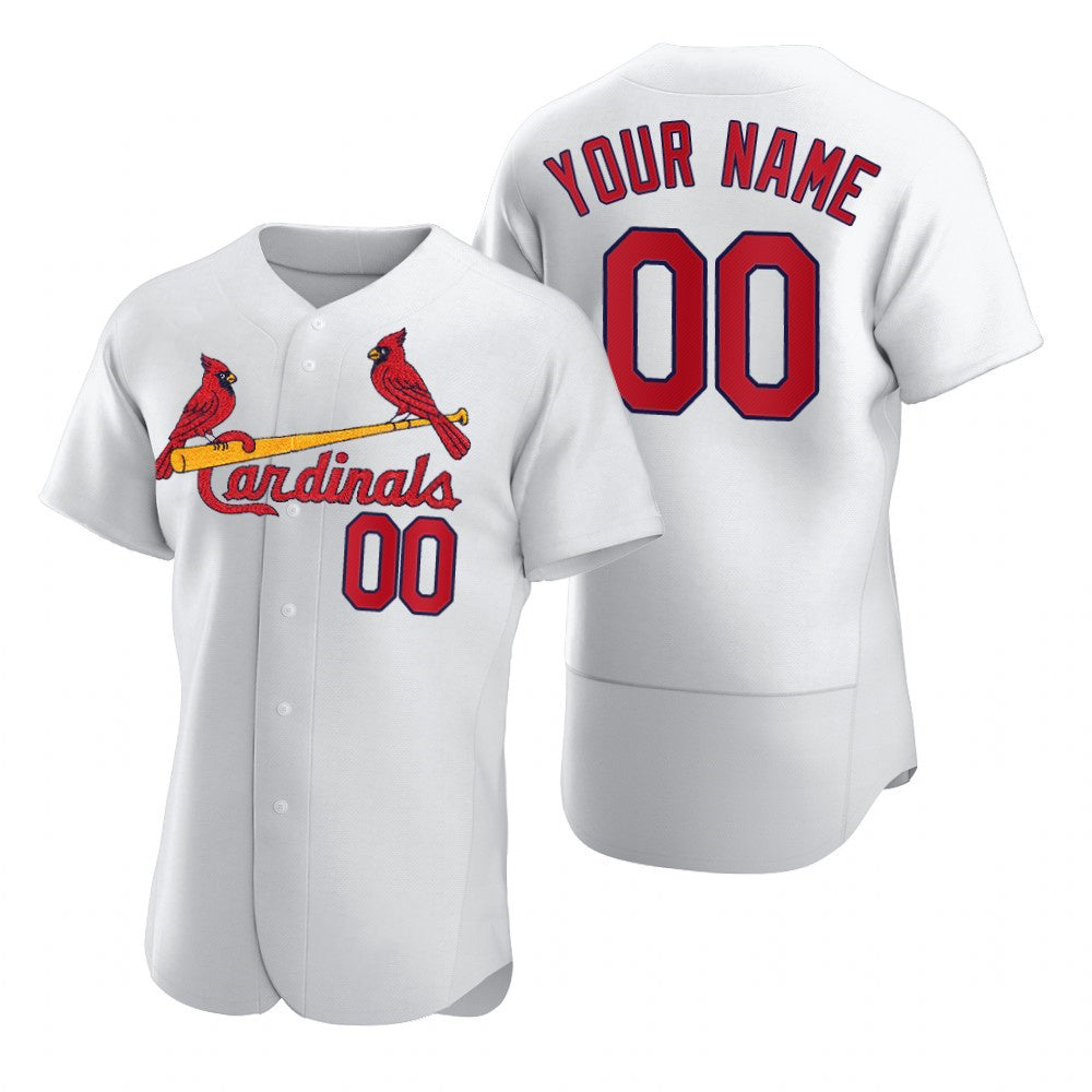 Custom St. Louis Cardinals White JEROMEN 2020 Stitched Flex Base Jersey