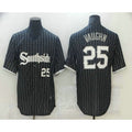Chicago White Sox #25 Andrew Vaughn Black JEROMEN With Small Number 2021 City Connect Stitched Cool Base Jersey