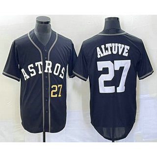 Houston Astros #27 Jose Altuve Number Black JEROMEN Cool Base Stitched Jersey