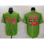 Philadelphia Phillies #55 Ranger Suarez Number Green JEROMEN With Patch Stitched Cool Base Jersey