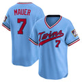 Minnesota Twins #7 Joe Mauer Light Blue JEROMEN Throwback Cooperstown Collection Limited Jersey