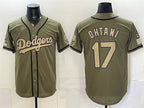 Los Angeles Dodgers #17 Shohei Ohtani Olive JEROMEN 2026 Armed Forces Day Stitched Jersey