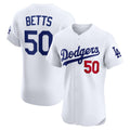 Los Angeles Dodgers #50 Mookie Betts White JEROMEN Home Elite Player Jersey