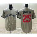 Minnesota Twins #25 Byron Buxton 2023 Grey JEROMEN Home Team Cool Base Stitched Jersey