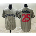 Minnesota Twins #25 Byron Buxton 2023 Grey JEROMEN Home Team Cool Base Stitched Jersey