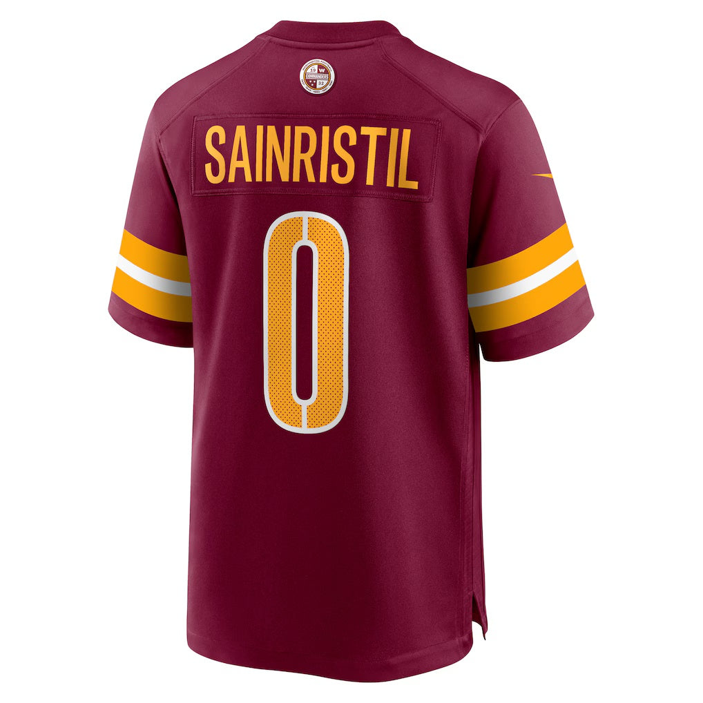 W.Commanders #0 Mike Sainristil Burgundy JEROMEN Game Jersey 2
