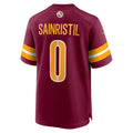 W.Commanders #0 Mike Sainristil Burgundy JEROMEN Game Jersey 2