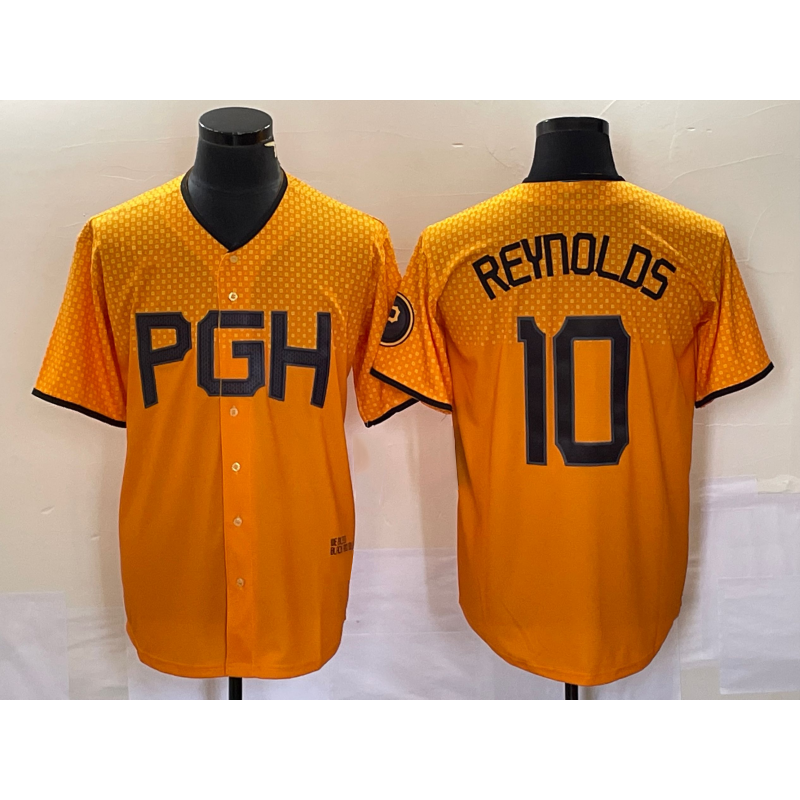 Pittsburgh Pirates #10 Bryan Reynolds Gold JEROMEN 2023 City Connect Stitched Jersey