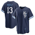 Kansas City Royals #13 Salvador Perez Navy JEROMEN City Connect Replica Player Jersey