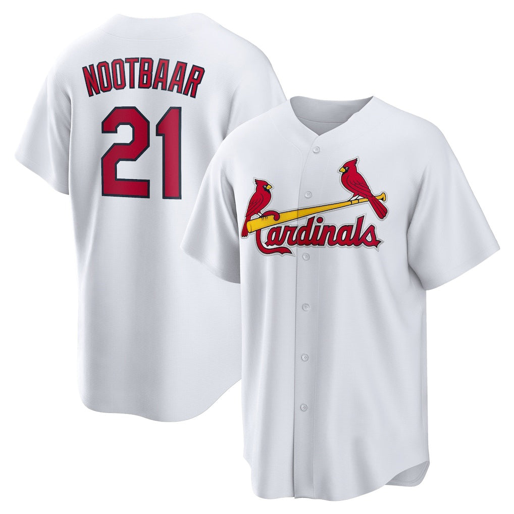 St. Louis Cardinals #21 Lars Nootbaar White JEROMEN Home Replica Jersey